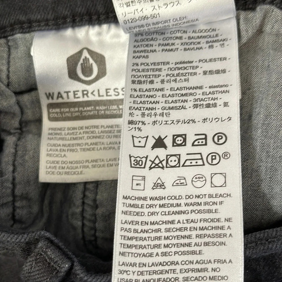 LEVIS 501 Cropped Jeans Black Premium Big E Button Fly High Waisted Size 32x26 - Picture 9 of 13